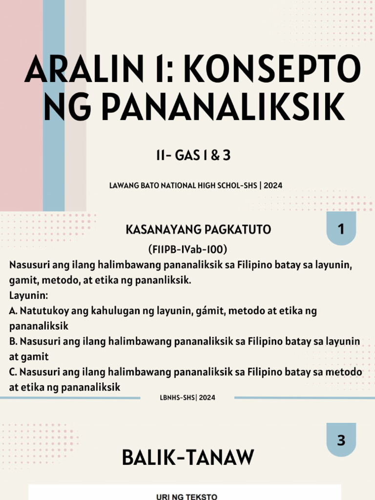 4th Quarter Aralin 1 | PDF