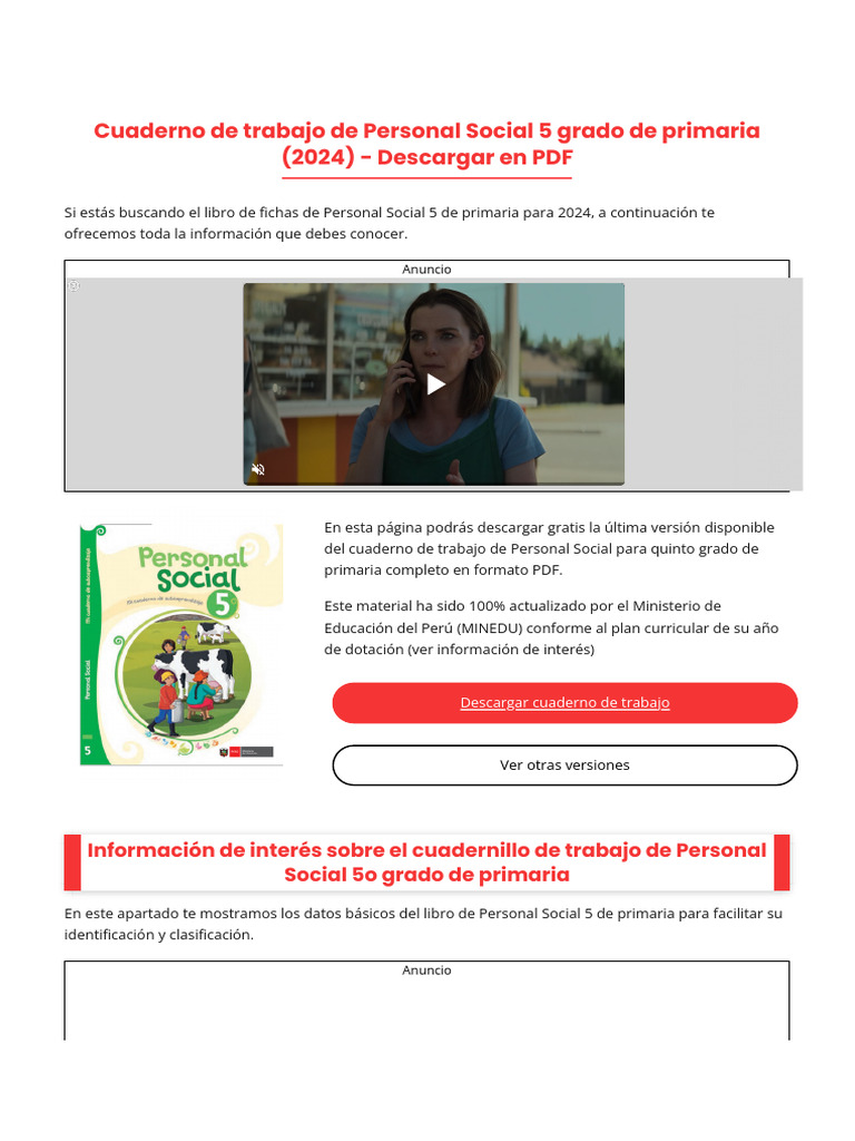 Cuaderno de Personal Social 5to 2024 PDF | PDF | Red mundial | Internet ...