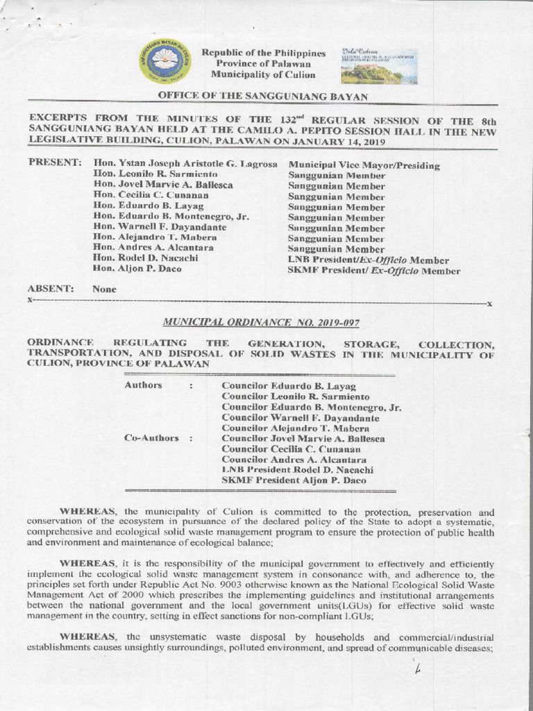 Municipal Ordinance No. 2019 097 | PDF