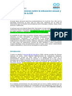 Tradiciones Sobre Educacion Sexual y La Propuesta de La ESI