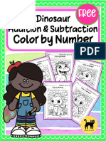 Color by Number: Dinosaur Addition & Subtraction
