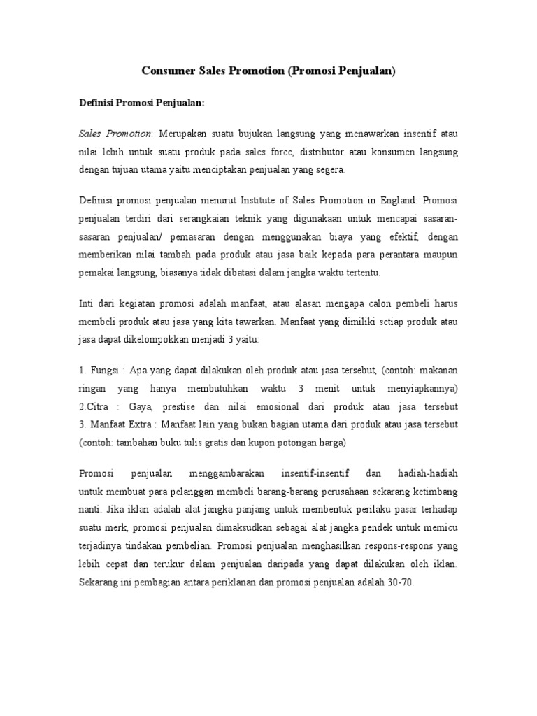 Consumer Sales Promotion Pdf
