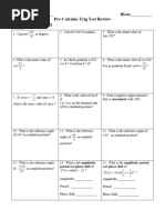 Trig - Test - Review - TRIG 2