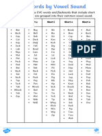 CVC Short Vowel Words Flashcards - Ver - 1