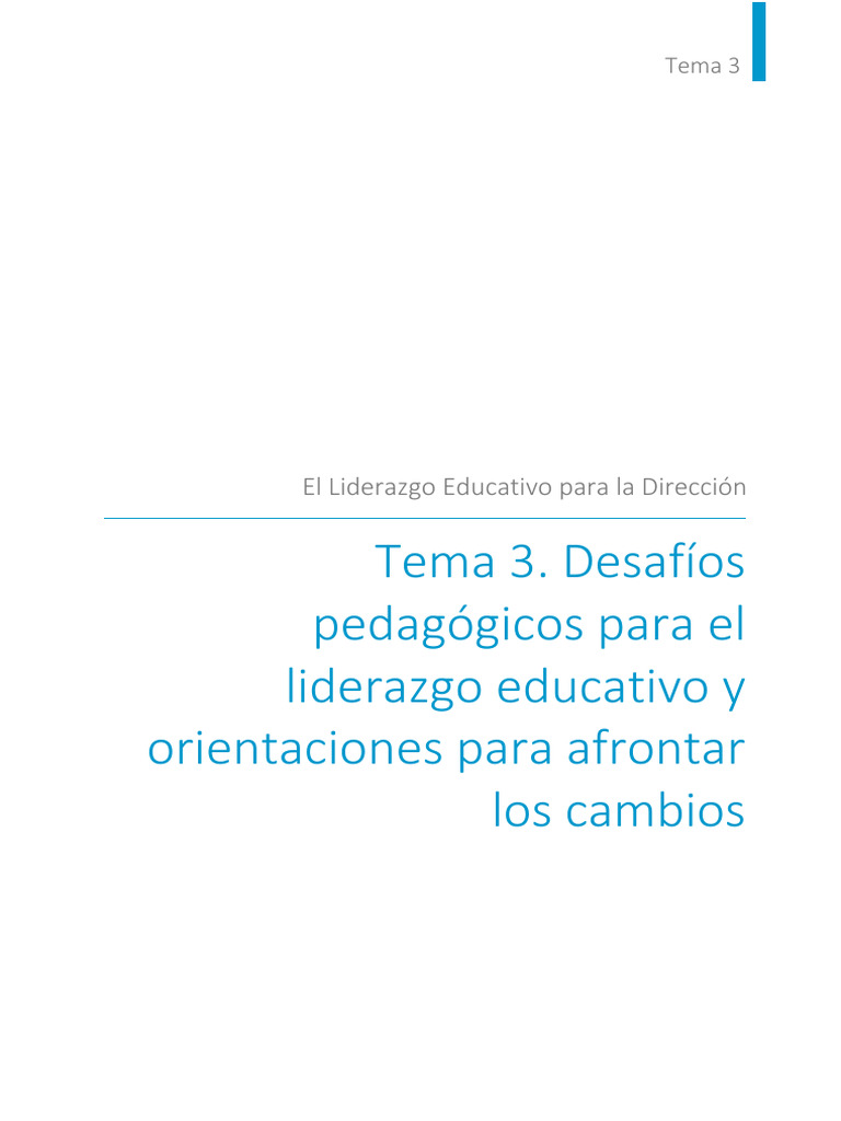 Desafíos Pedagógicos en Liderazgo Educativo | PDF | Enseñando | Maestros