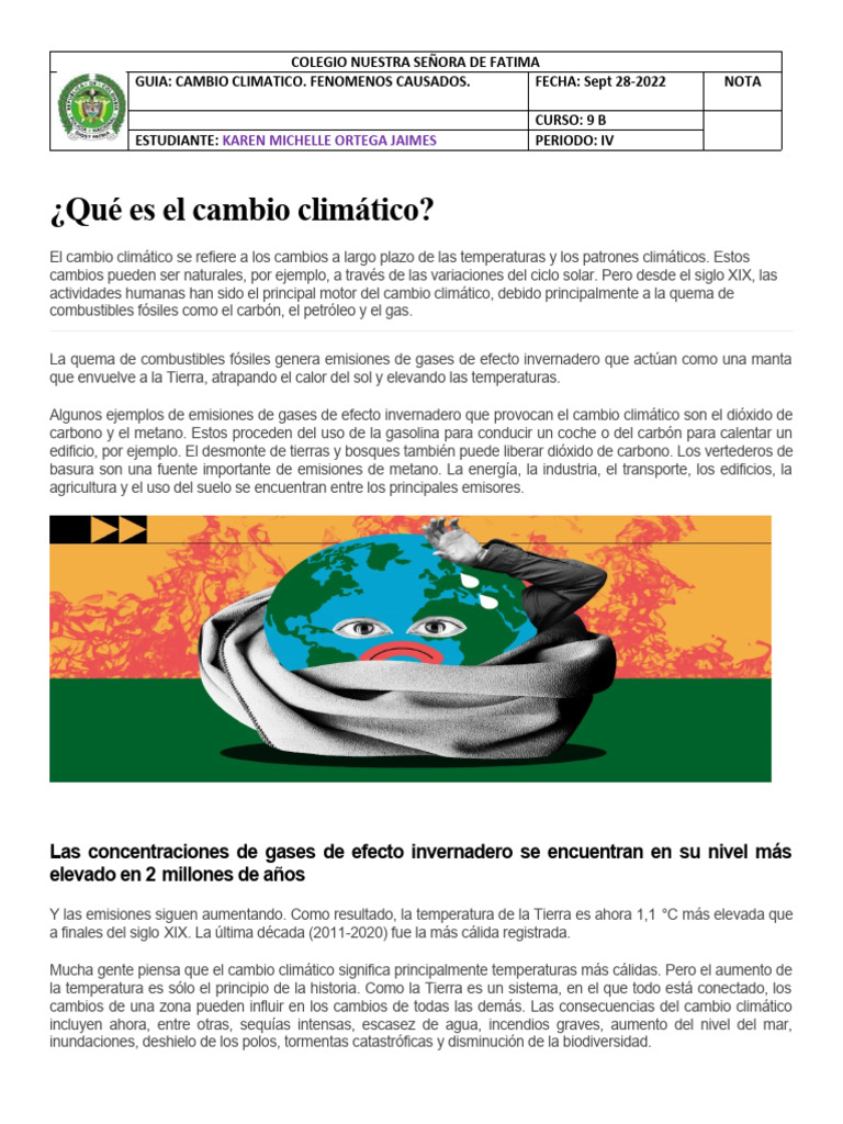 Guía sobre Cambio Climático y sus Efectos | PDF | Cambio climático ...