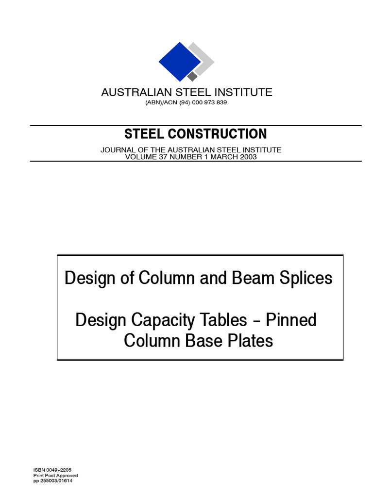 Design-Capacity-Tables Pinned-Column-Base-Plates SC v37 n1 J | PDF ...