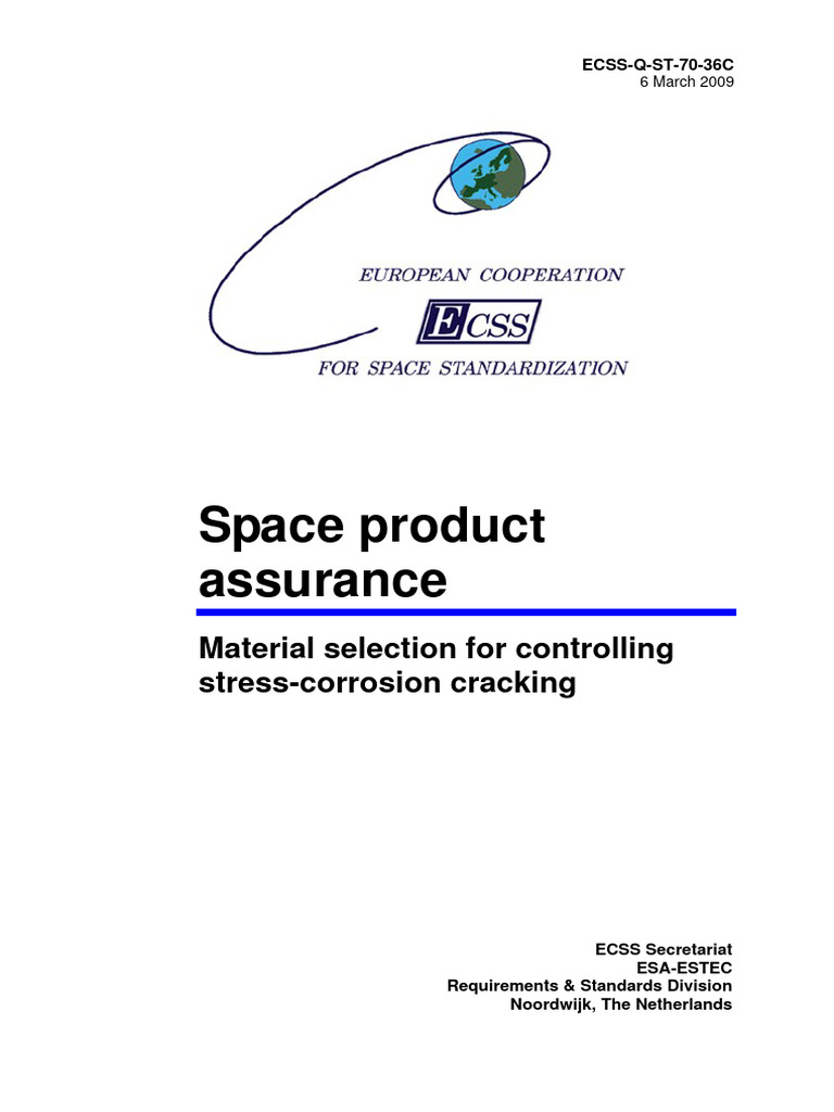 Ecss Q ST 70 36c Material Selection For Controlling Stress Corrosion ...