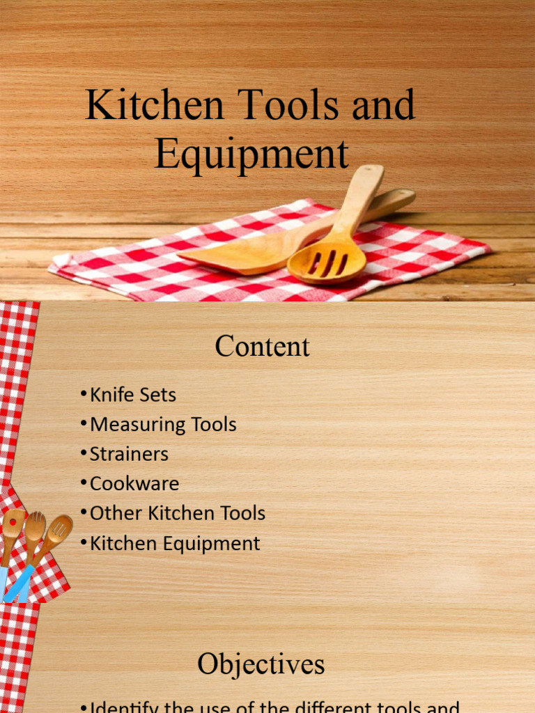 Essential Kitchen Tools and Equipment | PDF | Cookware And Bakeware ...