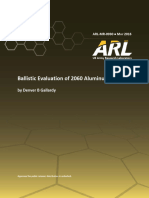 Ballistic Evaluation of 2060 Aluminium