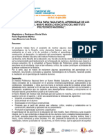 Propuesta Filosófica para Facilitar El Aprendizaje de Los Alumnos en El Nuevo Modelo Educativo Del Instituto Politécnico Nacional