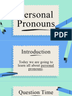 Personal Pronouns Presentation in Blue Green Bold Style