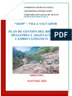 Plan de Gestion Del Riesgo de Desastres I.E 36649