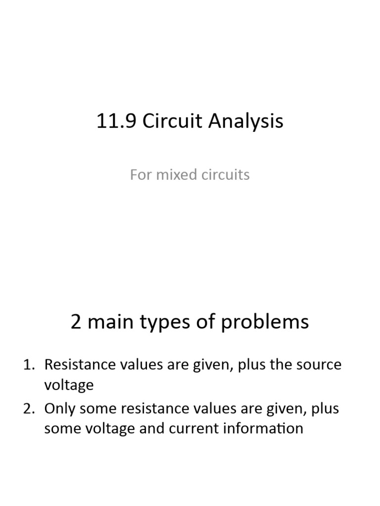 11.9 Circuit Analysis | PDF | Teaching Methods & Materials | Science ...