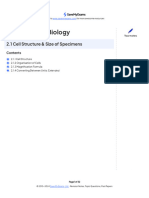 Cell Structure & Size of Specimens