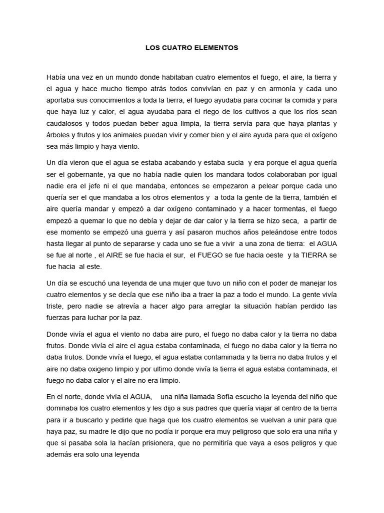 La Aventura de los Cuatro Elementos | PDF | Incendios | Agua
