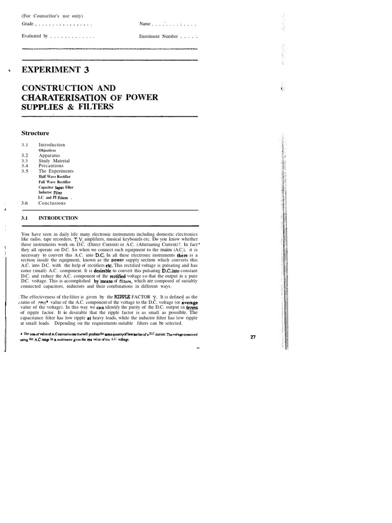 Experiment 3 | PDF | Rectifier | Diode