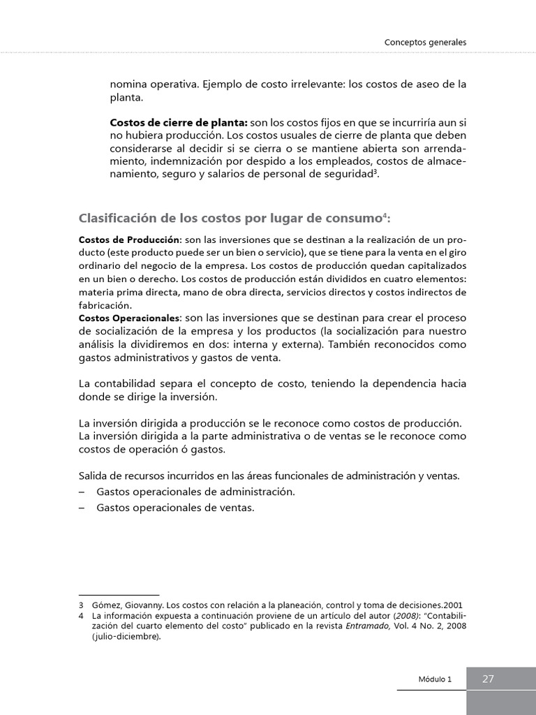 Clasificación de Costos Empresariales | PDF | Costo | Business