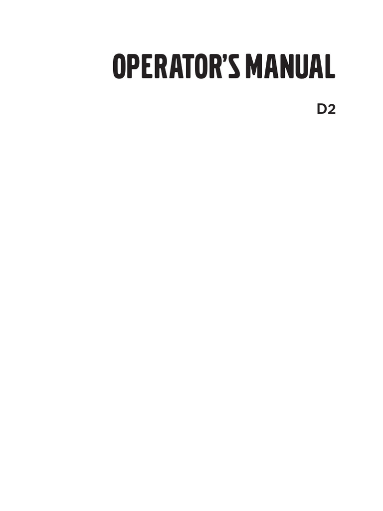 D2 55 Operators Manual | PDF | Engines | Voltage