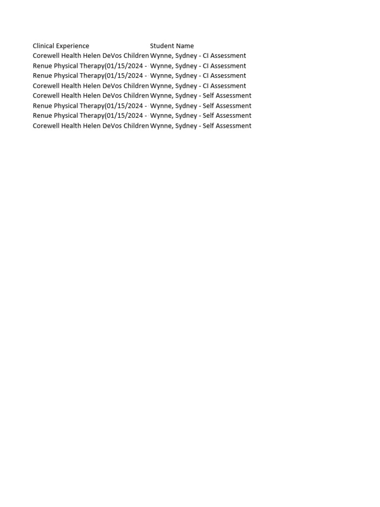 CPI Assessment in Physical Therapy | PDF | Physical Therapy | Health ...