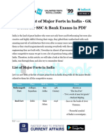 Detailed List of Major Forts in India GK Notes For SSC Bank Exams in PDF