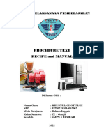 Rencana Pelaksanaan Pembelajaran: Procedure Text Recipe and Manual