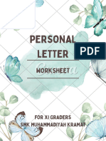 Worksheet - Personal Letter