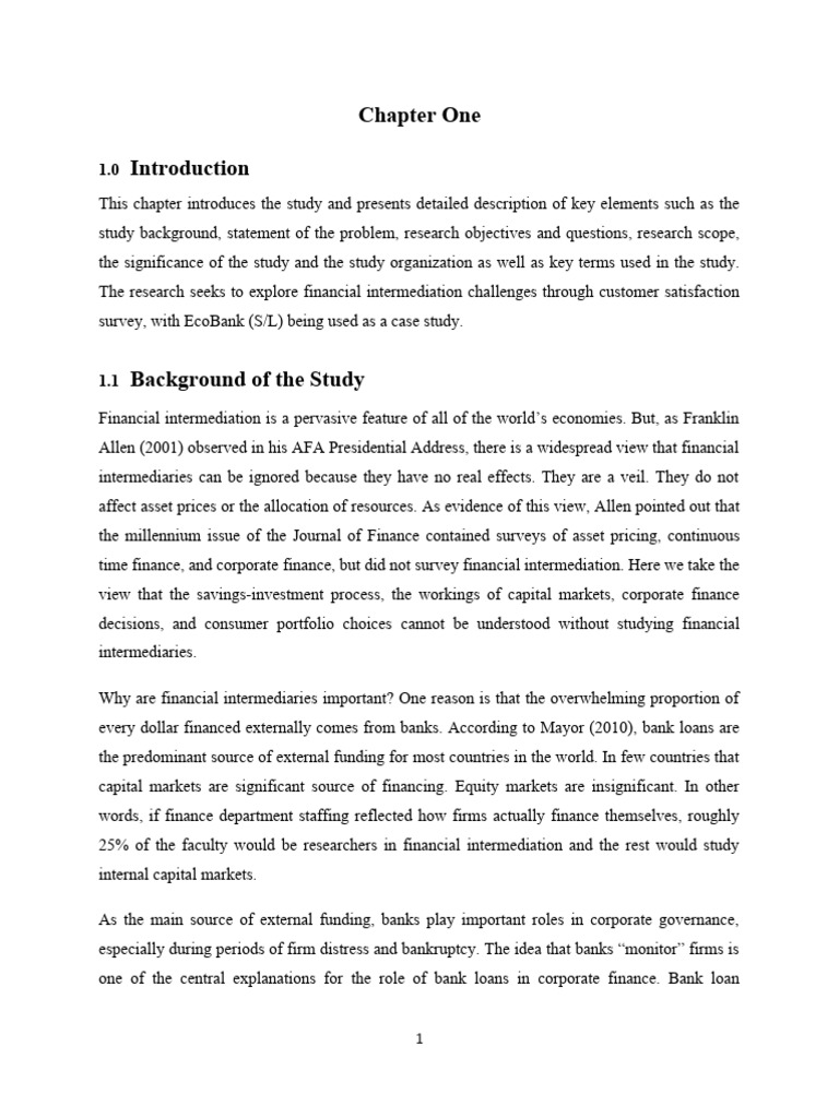 Dissert chapter one pdf banks credit card