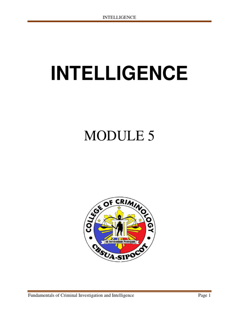 Criminal Investigation Intelligence Basics | PDF | Counterintelligence ...
