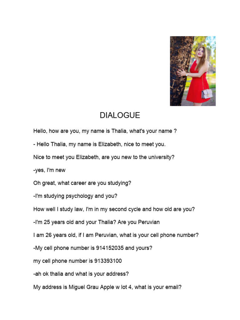 University Student Introduction Dialogue | PDF