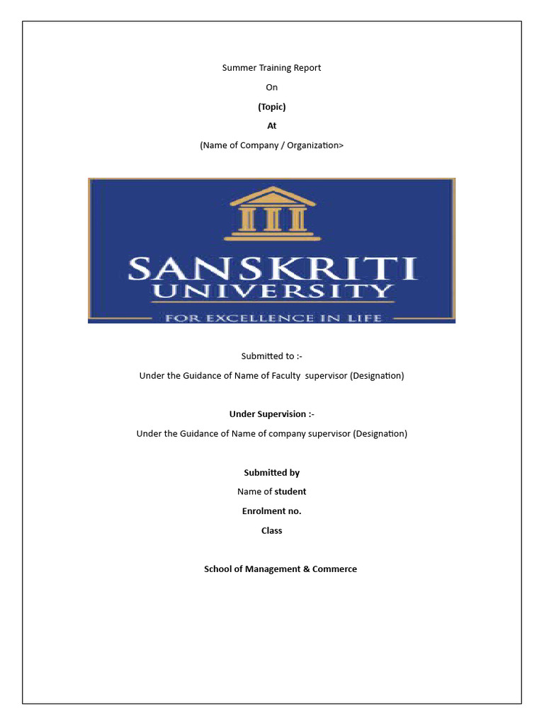 Summer Training Report Guidelines | PDF | Newspapers