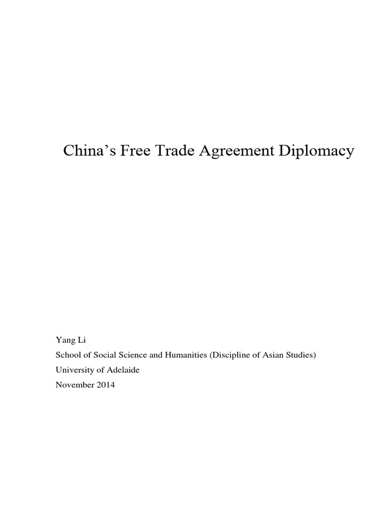 China’s Free Trade Agreements Analysis | PDF | World Trade Organization ...