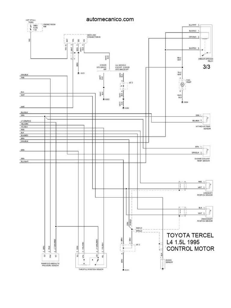 Toyota Tercel 5E Engine Wiring Guide | PDF | Throttle | Ignition System