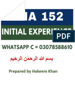 PMA 152 Experience PDF Prepared by Hakeem Khan