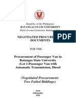 Negotiated Procurement For The Procurement of Passenger Van in Batangas State University (Lot 1 - Passenger Van With Automatic Transmission, Diesel)