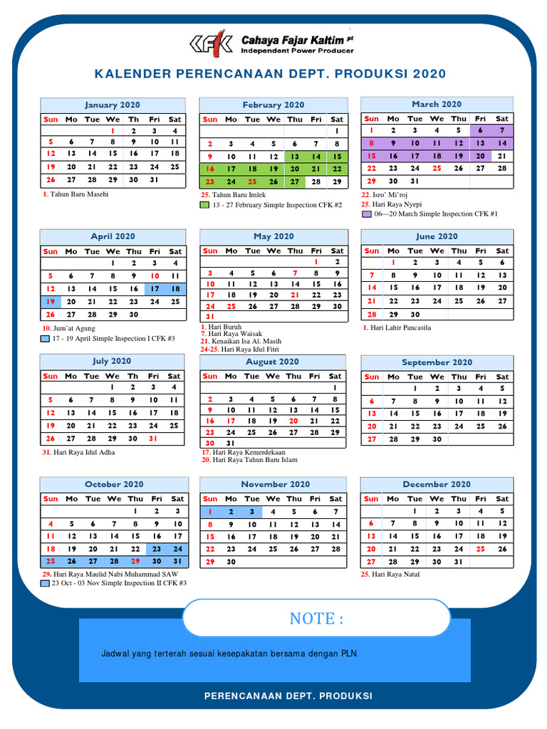Calendar Produksi 2020-FINAL | Download Free PDF | Observances