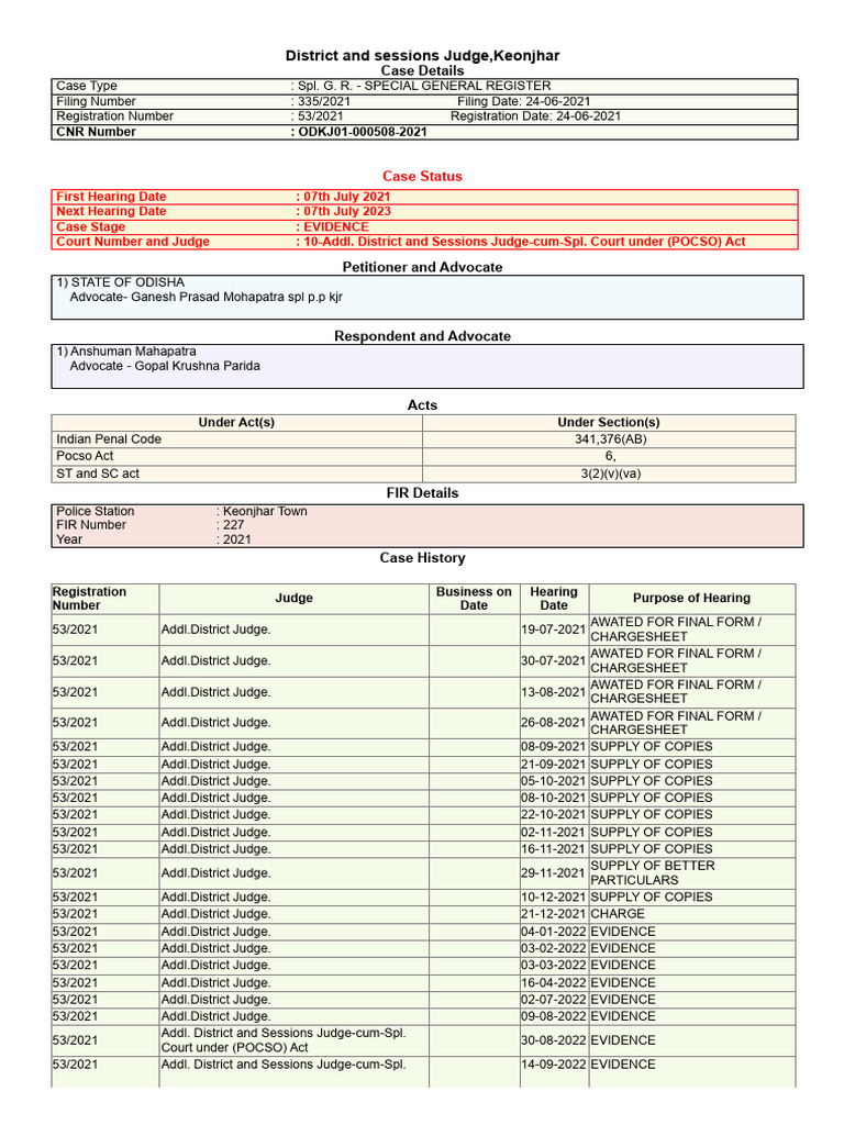Case status search by petitioners respondents name pdf justice
