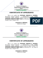 Certificate of Appearance