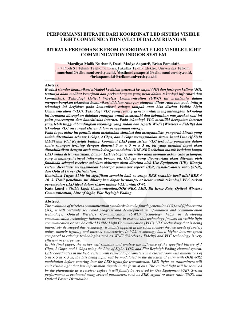 Bitrate Optimal VLC dalam Ruangan | PDF | Sains & Matematika