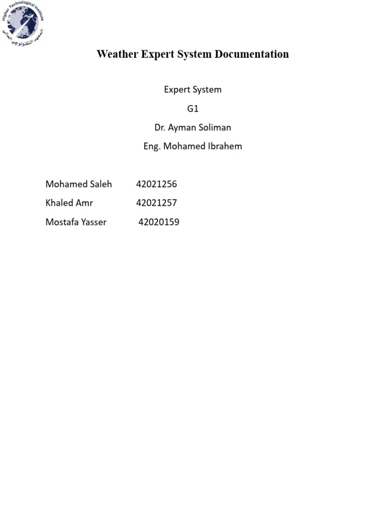 Weather Expert System Overview | PDF | Humidity | Wind Speed