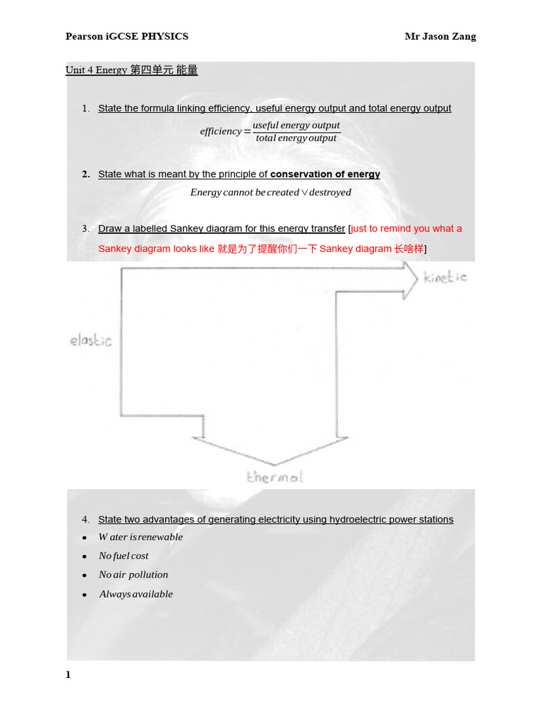 iGCSE Physics Unit 4: Energy Concepts | PDF | Power Station ...