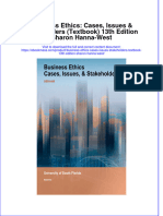 Free Download Business Ethics Cases Issues Stakeholders Textbook 13Th Edition Sharon Hanna West Full Chapter PDF