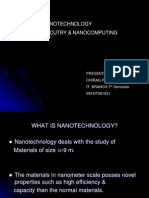 Nanotechnology Nanocircutry & Nanocomputing: Presented By: Chirag Prakash It Branch 7 Semester 0915IT081021