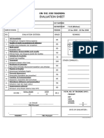 Evaluation Sheet For Ojt