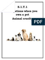 S.1.T.1 Obligations When You Own A Pet Animal Cruelty