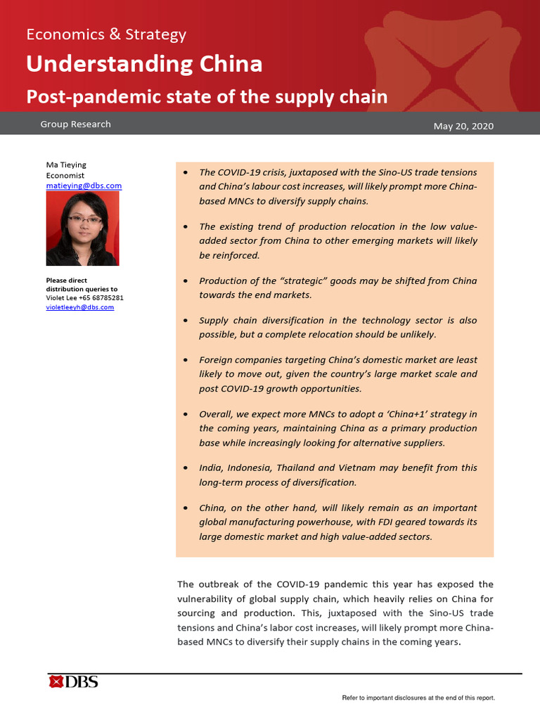 Post-COVID Supply Chain Shifts in China | PDF | China | World Politics