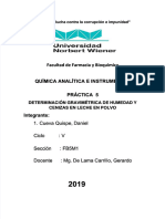 PDF Practica 5 Determinacion Gravimetrica de Humedad y Cenizas en Leche - Compress