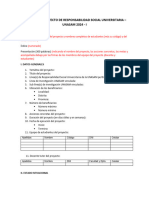 Esquema de Proyecto de Responsabilidad Social Universitaria - Unasam 2024 - I