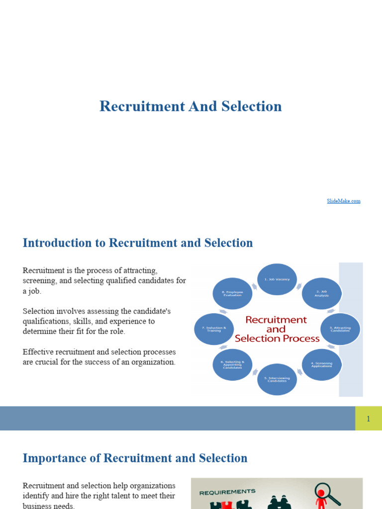 Recruitment and Selection | PDF | Recruitment | Labor