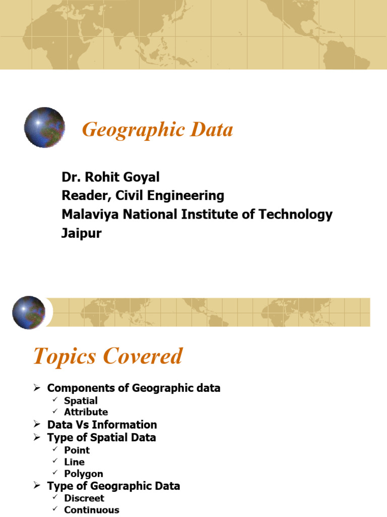 Types and Examples of Geographic Data | PDF | Geographic Information ...